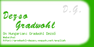dezso gradwohl business card